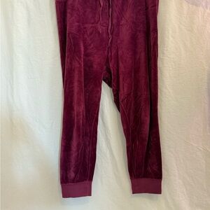 Juicy Couture Velvet Burgundy Joggers